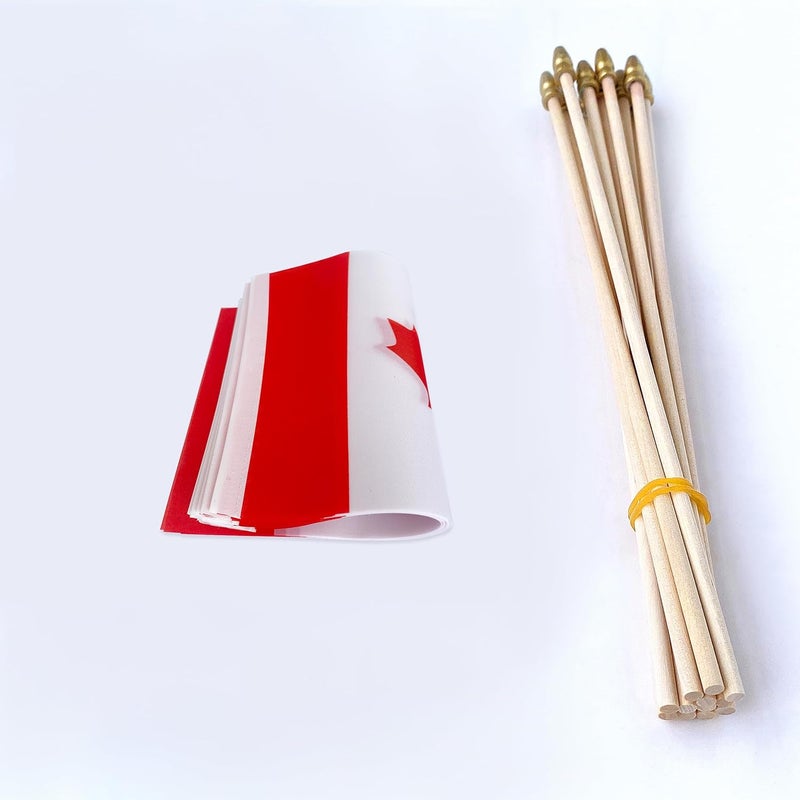 TSMD Canada Stick Flag Canadian Small Mini Hand Held Flags,5x8 Inch,12 Pack - Image 3
